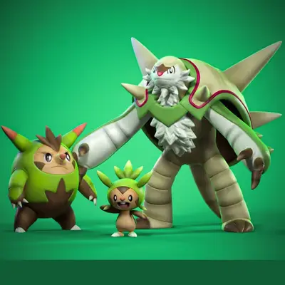 Pokemon Chespin Evoluciones Archivo Stl Para Impresión 3d