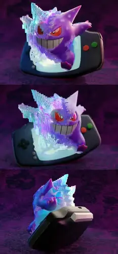 Pokemon Gengar Gameboy Archivo Stl Para Impresión 3d
