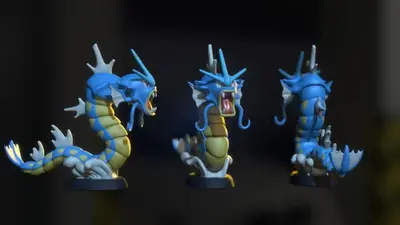 Pokemon Gyarados Fc Archivo Stl Para Impresión 3d