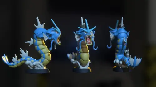 Pokemon Gyarados Fc Archivo Stl Para Impresión 3d