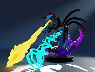 Pokemon Hydreigon Mypokepr Archivo Stl Para Impresión 3d