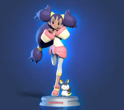 Pokemon Iris And Emolga Nlsinh Archivo Stl Para Impresión 3d