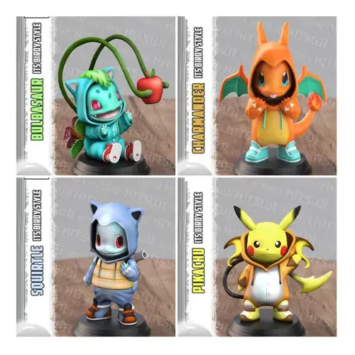 Pokemon Itsbirdy Style 4 X Modelos Stl Obj Archivos 3d