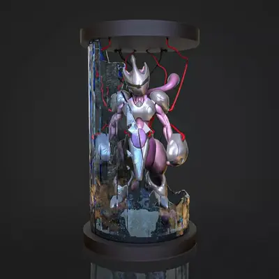 Pokemon Mewtwo Armor Archivo Stl Para Impresión 3d