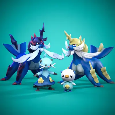 Pokemon Oshawott Evoluciones Archivo Stl Para Impresión 3d