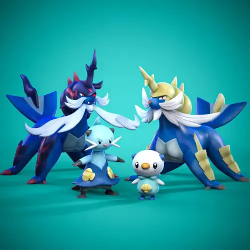 Pokemon Oshawott Evoluciones Archivo Stl Para Impresión 3d