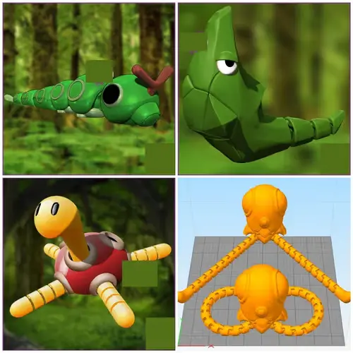 Pokemon Pack Articulado 01 X 4 Archivo Stl Para Impresión 3d