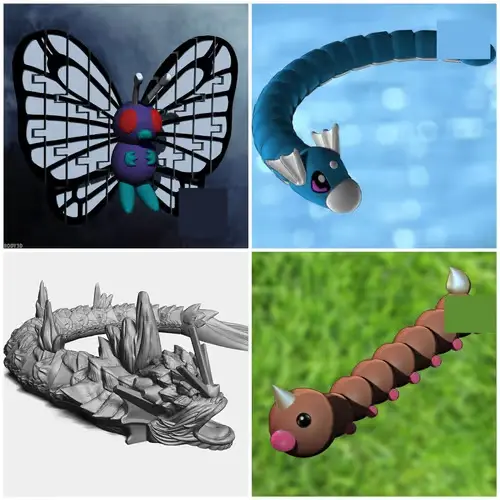 Pokemon Pack Articulado 02 X 4 Archivo Stl Para Impresión 3d