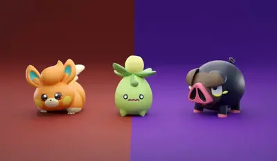 Pokemon Scarlet And Violet X3 Archivo Stl Para Impresión 3d