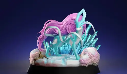 Pokemon Suicine Diorama Archivo Stl Para Impresión 3d