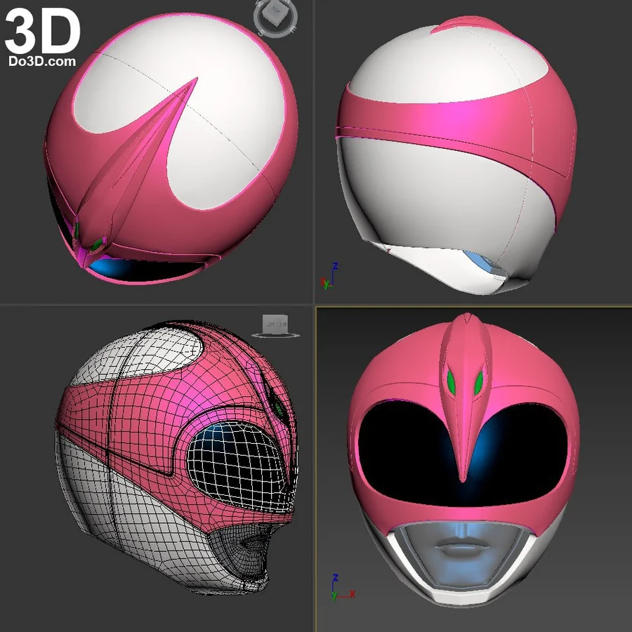 Power Rangers Pink Ranger Kimberly Ann Hart Helmet Mighty Morphin Archivo STL Impresión 3D