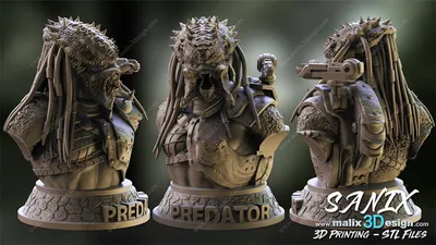 Predator Bust Stl Files Archivo STL Impresión 3D