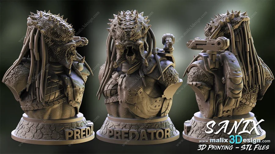 Predator Bust Stl Files Archivo STL Impresión 3D