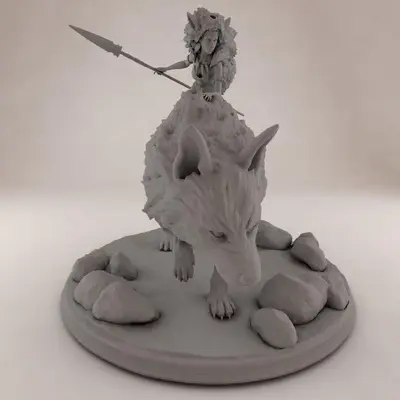 Princesa Mononoke Archivo STL OBJ para Impresion 3D