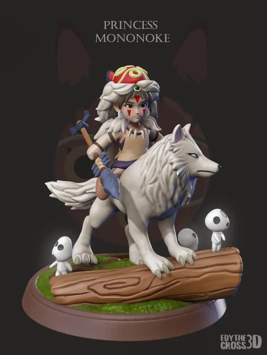 Princess Mononoke Y Ghost Archivo Stl Para Impresion 3D