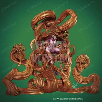 Queen Medusa Archivo STL OBJ para Impresion 3D