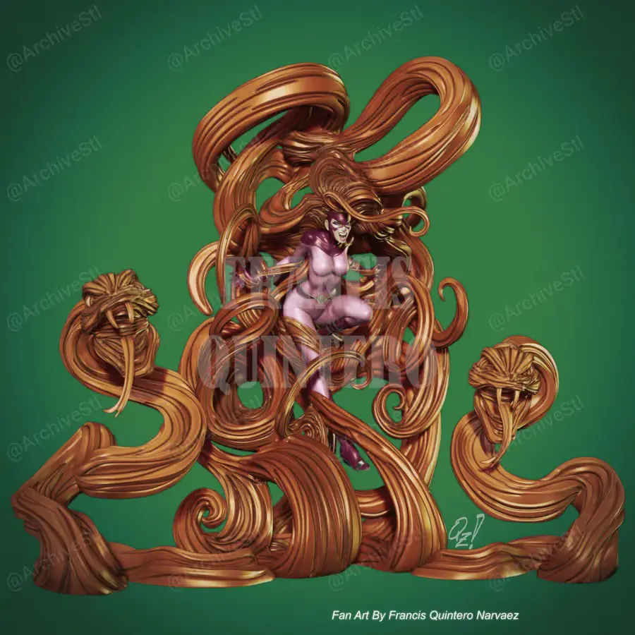 Queen Medusa Archivo STL OBJ para Impresion 3D