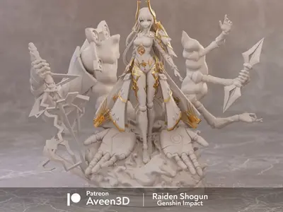Raiden Shogun Genshin Impact Archivo Stl Para Impresion 3D