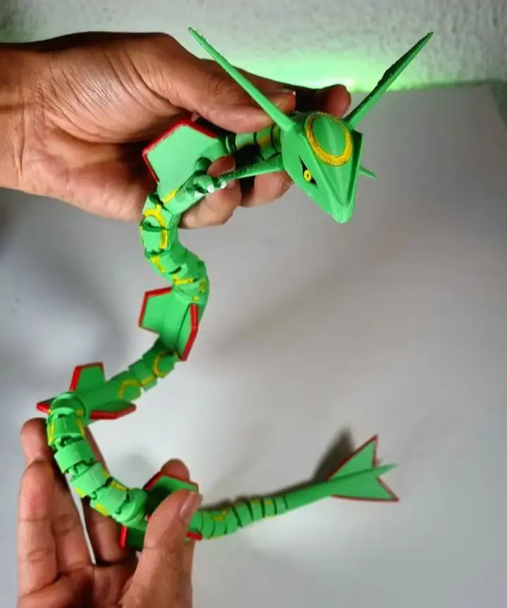 Rayquaza Pokémon Flexible Archivo Stl Obj Para Impresion 3D