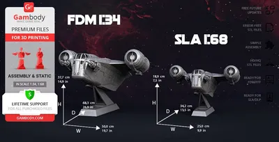 Razor Crest Archivo STL Impresión 3D