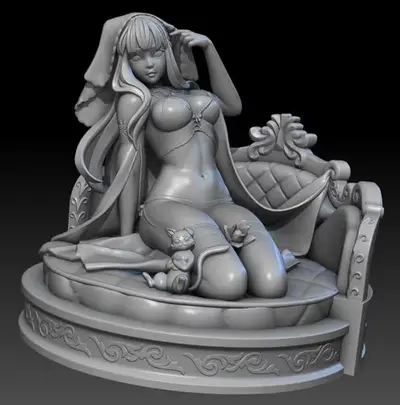 Re-zero Emilia & Puck Stl Obj Impresión 3d