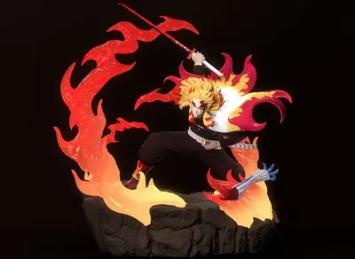 Rengoku Kimetsu No Yaiba Archivo Stl Para Impresion 3D