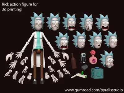 Rick Action Figure Archivo STL Impresión 3D