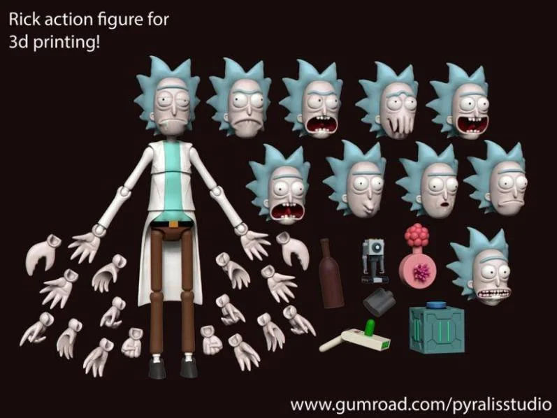 Rick Action Figure Archivo STL Impresión 3D