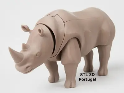 Rinoceronte Plegable Archivo Stl Obj Para Impresion 3D