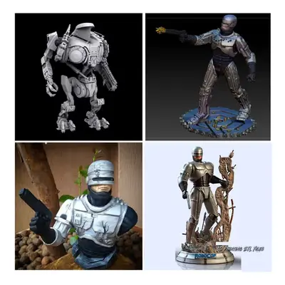 Robocop 01 X 4 Modelos Archivos Stl Impresión 3d