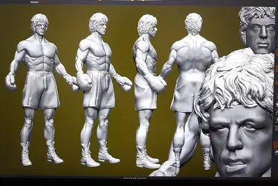 Rocky Silvester Stallone Archivo STL OBJ para Impresion 3D