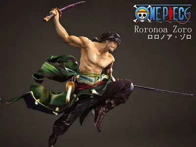 Roronoa Zoro Archivo Stl Para Impresion 3D