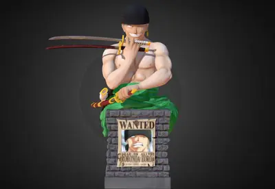 Roronoa Zoro Busto Archivo Stl Para Impresion 3D