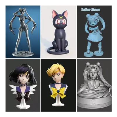 Sailor Moon Pack X6 Archivos Stl Para Impresión 3d