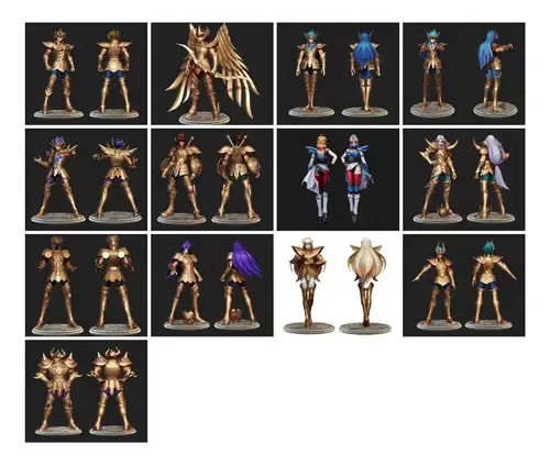 Saint Seiya Pack 01 X 13 Archivo Stl Para Impresión 3d