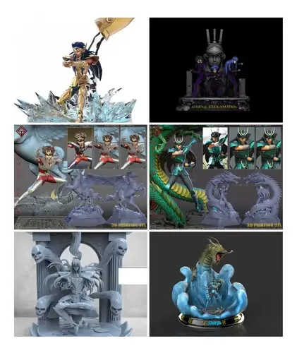 Saint Seiya Pack 02 X 6 Archivo Stl Para Impresión 3d