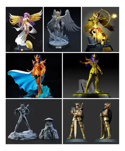Saint Seiya Pack 03 X 7 Archivo Stl Para Impresión 3d