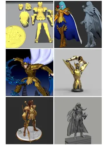 Saint Seiya Pack 04 X 6 Archivo Stl Para Impresión 3d