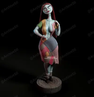 Sally Skellington Archivo STL OBJ para Impresion 3D