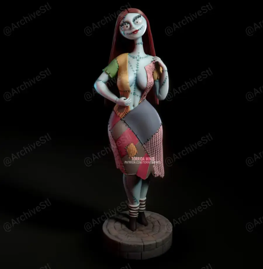 Sally Skellington Archivo STL OBJ para Impresion 3D