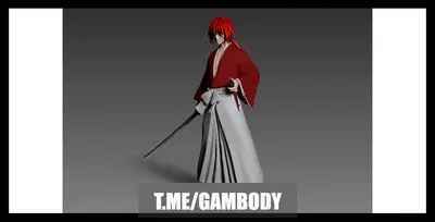 Samurai X Kenshin Himura Archivo Stl Para Impresion 3D