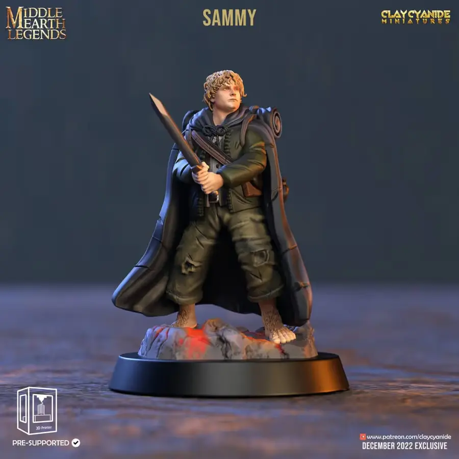 Samwise Archivo STL OBJ para Impresion 3D