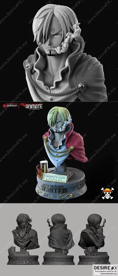 Sanji Busto One Piece Archivo Stl Para Impresion 3D