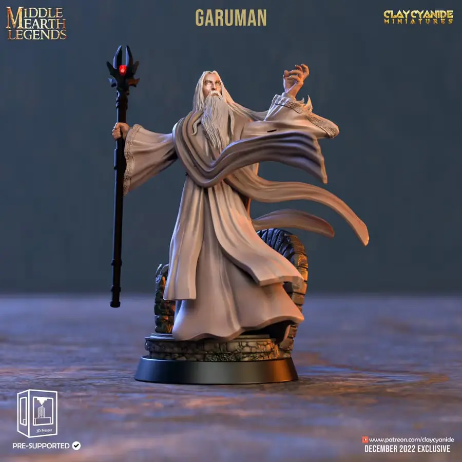 Saruman Archivo STL OBJ para Impresion 3D