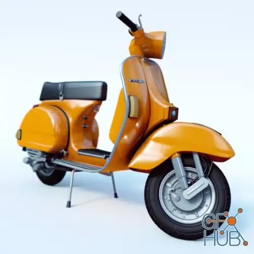 Scooter Vespa P200E Archivo Stl Para Impresion 3D