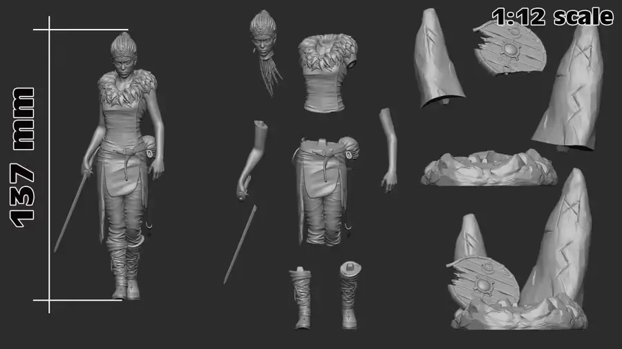 Senua Archivo Stl Obj Para Impresion 3D