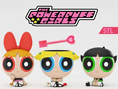 Set Chicas Super Poderosas Archivo Stl Para Impresion 3D