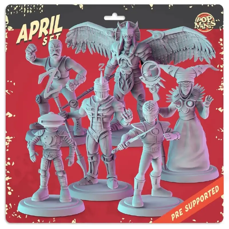 Set Pop Minis Power Rangers Archivo STL para Impresion 3D
