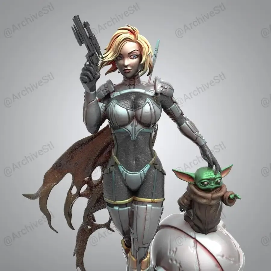 Sexy Mandalorian Archivo Stl Para Impresion 3D