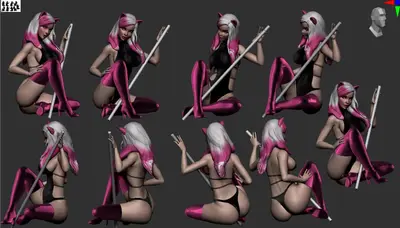 Sexy Miss Meow Archivo STL OBJ para Impresion 3D